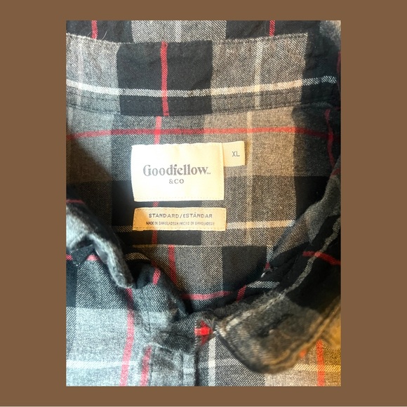 Goodfellows Black And Red Flannel Plaid Button Down Size XL Standard Warm Cozy - Picture 4 of 6
